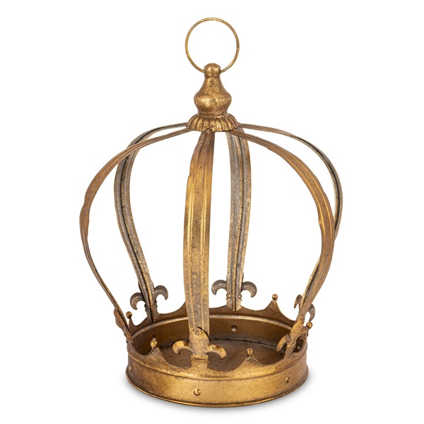 Dekoracja metalowa KORONA 42 x 31 x 31 cm złota