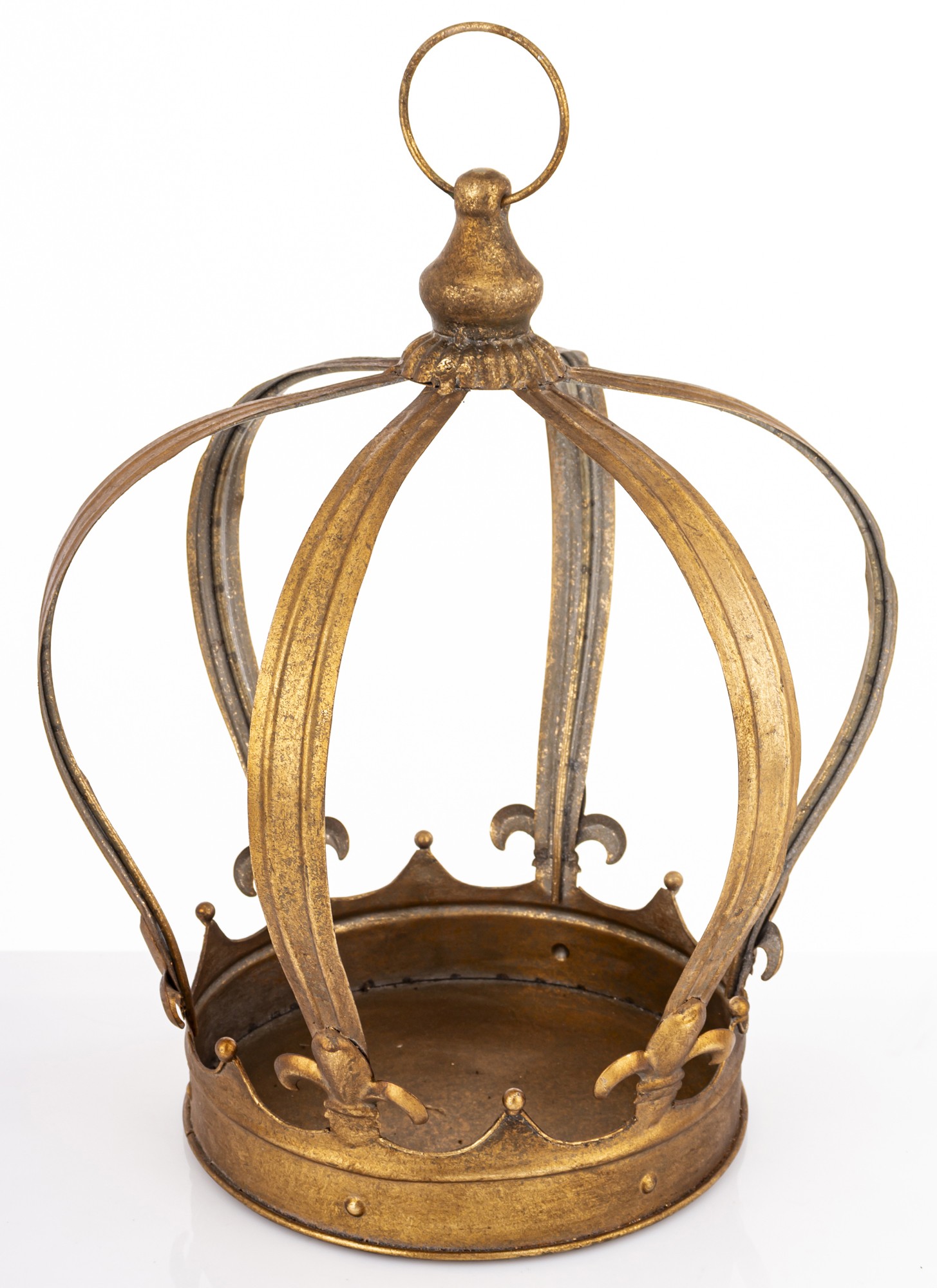 Dekoracja metalowa KORONA 42 x 31 x 31 cm złota - obrazek 2