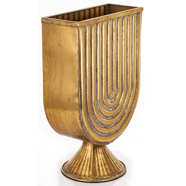 Wazon dekoracyjny 45 x 30 x 12 cm złoty - obrazek 3