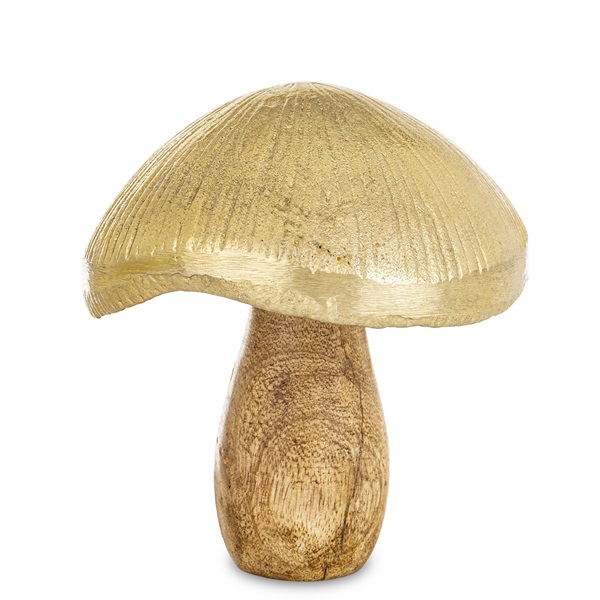 Figurka dekoracyjna GRZYB 17,5 x 15 x 15 cm złoty