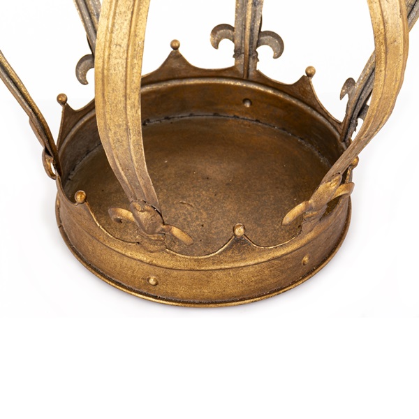 Dekoracja metalowa KORONA 42 x 31 x 31 cm złota - obrazek 3