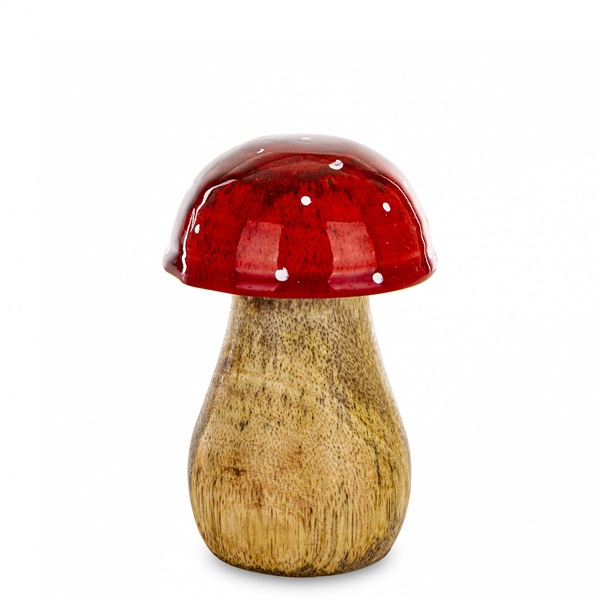 Figurka GRZYB 8 x 5 x 5 cm brąz+czerwony